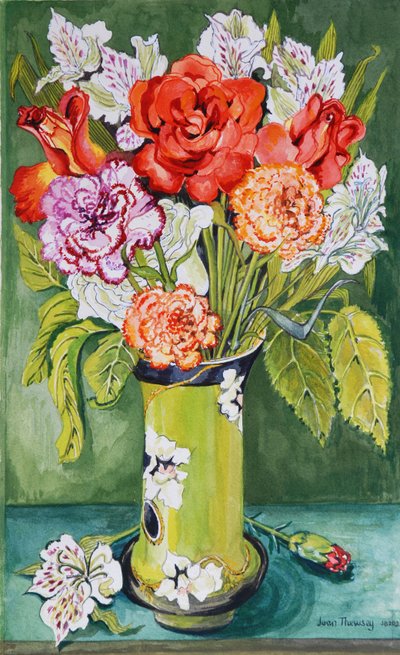 Œillets et alstroemères dans un vase Art Nouveau 2011 - Joan Thewsey